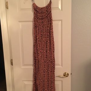 Peach/black maxi dress